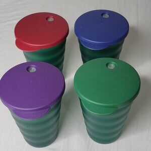 Tupperware 16oz Impressions Tumblers Drip-Less 8 Piece Set